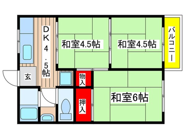 第二香山ハイツの物件間取画像